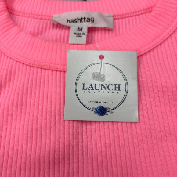 Pink Ribbed Tank Top Medium By Hashtag Launch Boutique - Picture 2 of 7